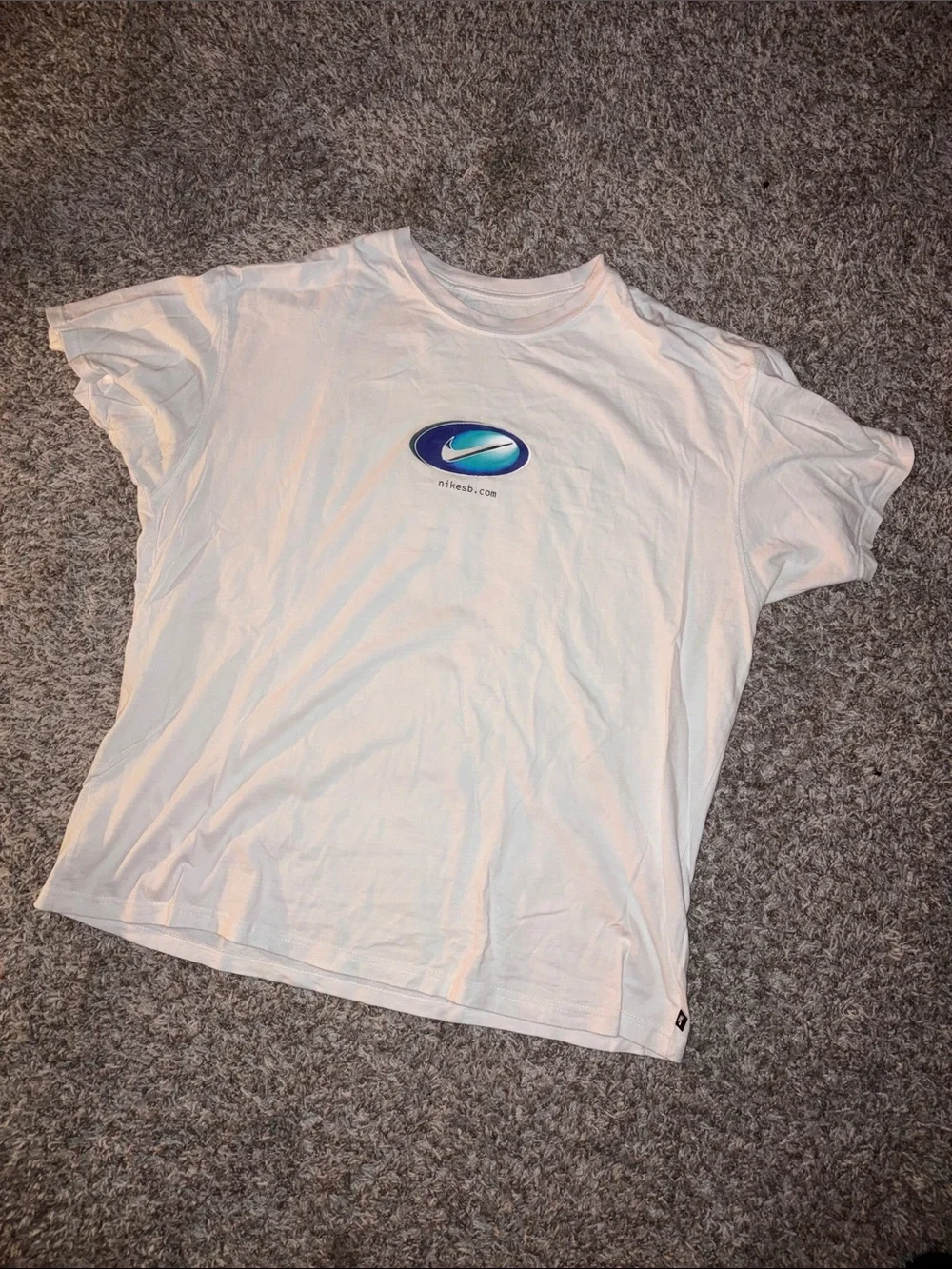 Nike SB White SB Tee with Blue Graphic